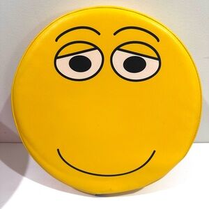 Round Kids Floor Toddler Foam Seat Cushion Waterproof Emoji Emotion Yellow Happy